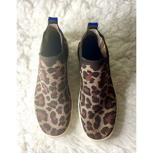 Rothy’s Womens Chelsea Ankle Boots Wildcat Leopard Print Slip On Size 8.5